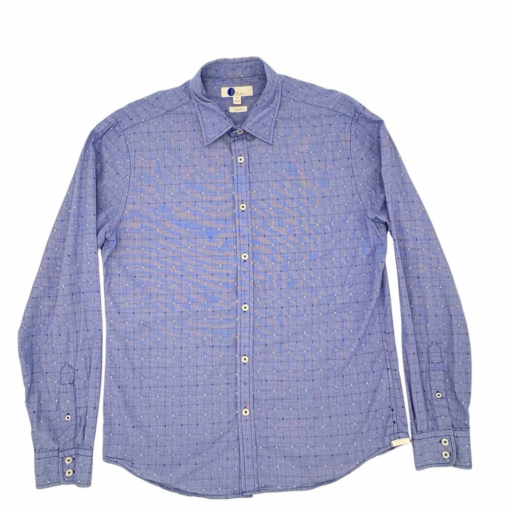 Boden Men’s Slim Fit Button Down‎ Shirt Blue Cotton Medium